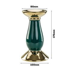 botle Sviečka na sviečku Zelená fľaša Glamour 10 x 17,5 cm Keramika