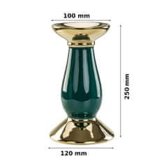 botle Sviečka na sviečku Zelená fľaša Glamour 12 x 25 cm Keramika