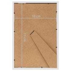 Vidaxl Fotorámiky na stôl, koláž 3 ks, biele 10x15 cm, MDF