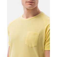 OMBRE Pánska hladká košeľa DECLAN žltá MDN15035 XXL