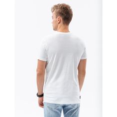 OMBRE Pánske tričko s potlačou ROBBIE- biele MDN22524 XL