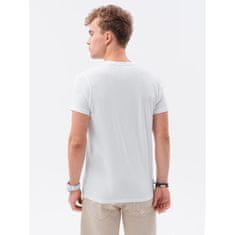 OMBRE Pánske tričko s potlačou SHAW biela MDN22605 XXL
