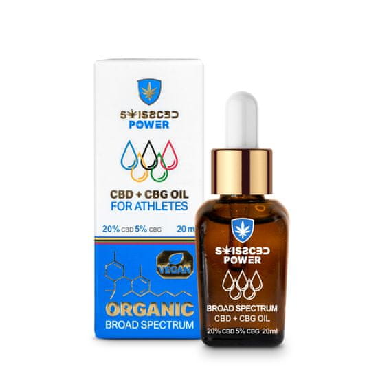 SWISS CBD POWER CBD Olej 20ml Pre Športovcov – 20%CBD + 5%CBG