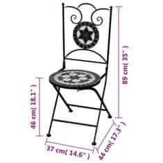 Petromila vidaXL Skladacie záhradné stoličky 2 ks, keramika, čierne a biele