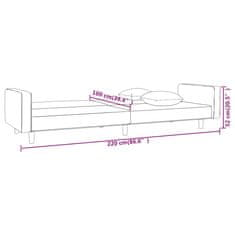Vidaxl 2-miestna rozkladacia pohovka s 2 vankúšmi čierna látka