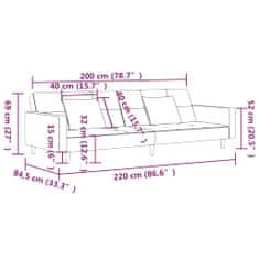 Vidaxl 2-miestna rozkladacia pohovka s 2 vankúšmi hnedá látková
