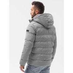 OMBRE Pánska bunda zimná SPENCER šedá MDN21242 XL