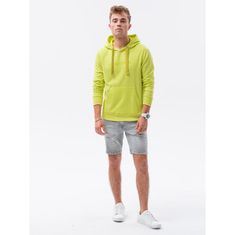 OMBRE Pánska mikina s potlačou CONOR lime MDN24292 XL