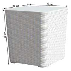 KONDELA Záhradný úložný box / príručná stolík, biela, Ugur