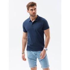 OMBRE Pánska hladká polokošeľa DAWSON navy MDN18326 XXL