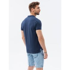 OMBRE Pánska hladká polokošeľa DAWSON navy MDN18326 XXL