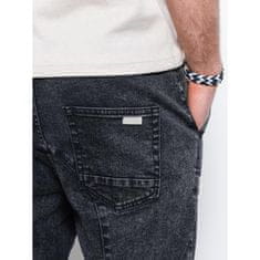 OMBRE Pánske šortky džínsové NELSON čierne MDN116257 M