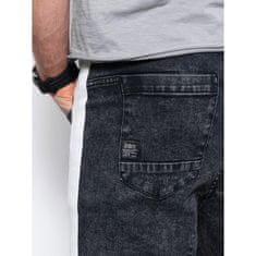 OMBRE Pánske šortky džínsové IAN čierne MDN116280 XL