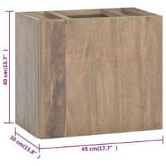 Petromila vidaXL Nástenná kúpeľňová skrinka 45x30x40 cm masívne tíkové drevo