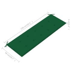 Vidaxl Podložka na záhradnú lavičku, zelená 150x50x3 cm