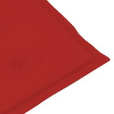 Vidaxl Podložky na záhradné stoličky 4 ks, červené 120x50x3 cm