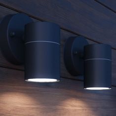 Vidaxl Vonkajšie nástenné LED svietidlá, 2 ks, nerezová oceľ, dolné osvietenie