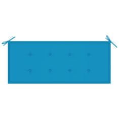 Vidaxl Podložka na záhradnú lavičku, modrá 120x50x3 cm