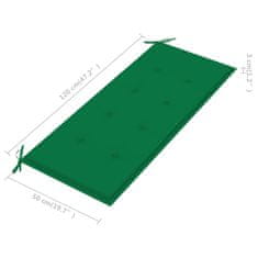 Vidaxl Podložka na záhradnú lavičku, zelená 120x50x3 cm