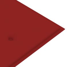 Vidaxl Podložka na záhradnú lavičku, červená 180x50x3 cm