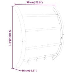 Vidaxl Vešiak na uteráky s háčikmi strieborný 56x16x72 cm hliník