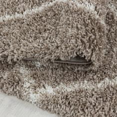 eoshop Kusový koberec Alvor shaggy 3401 beige (Variant: Kruh priemer 200 cm)