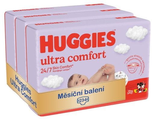 Huggies mesačné balenie Ultra Comfort Mega 3, 234 ks