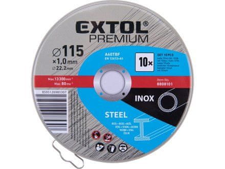 Extol Premium Rezný kotúč (8808101) na oceľ a antikoro 10ks, 115×1,0mm