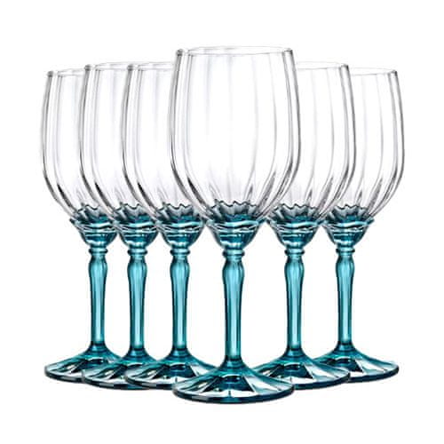 Bormioli Rocco Florian 12.8 oz. White Wine / Spritz Glasses, Lucent Blue (Set of 4)