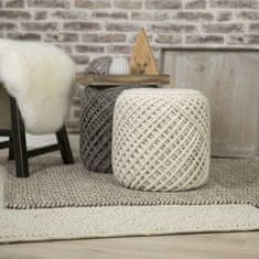 eoshop Pletený puf Pouf Royal 888 ivory