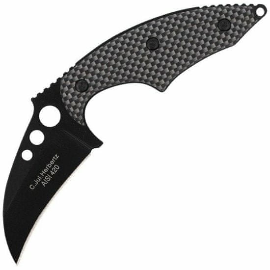 Herbertz 575706 nôž na krk 6cm, vzhľad Carambit, hliník, čierno-sivá