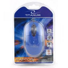 Titanum TM102B 3D optická USB káblová myš Raptor modrá Titanum