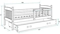 eoshop Detská posteľ KUBUS 1 80x190 cm, biela/biela (Voľba matraca: Penový matrac)