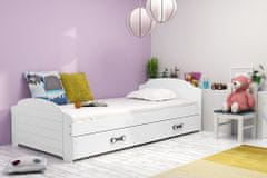 eoshop Detská posteľ LILI 90x200 cm, biela/biela (Voľba matraca: Penový matrac)