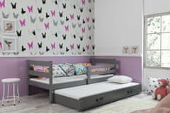 eoshop Detská posteľ s prístelkou ERYK 2 90x200 cm, grafitová/grafitová (Voľba matraca: Penový matrac)
