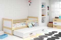 eoshop Detská posteľ s prístelkou RICO 2 90x200 cm, borovica/biela (Voľba matraca: Penový matrac)