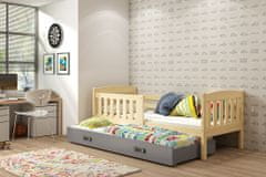 eoshop Detská posteľ s prístelkou KUBUS 2 90x200 cm, borovica/grafitová (Voľba matraca: Penový matrac)