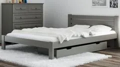 eoshop Drevená posteľ Azja 160x200 + rošt ZADARMO (Farba dreva: Biela)