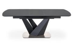 Halmar Jedálenský rozkladací stôl PATRIZIO, 160x77x90, sivá, lamino/sklo