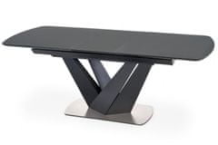 Halmar Jedálenský rozkladací stôl PATRIZIO, 160x77x90, sivá, lamino/sklo