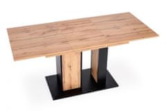 Halmar Jedálenský rozkladací stôl Dolomit, 125x77x75, dub/čierna, lamino