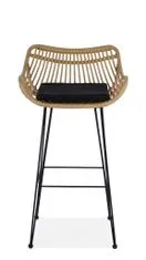 Halmar Ratanová barová stolička H105, prírodná/čierna, ratan/kov