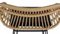 Halmar Ratanová barová stolička H105, prírodná/čierna, ratan/kov