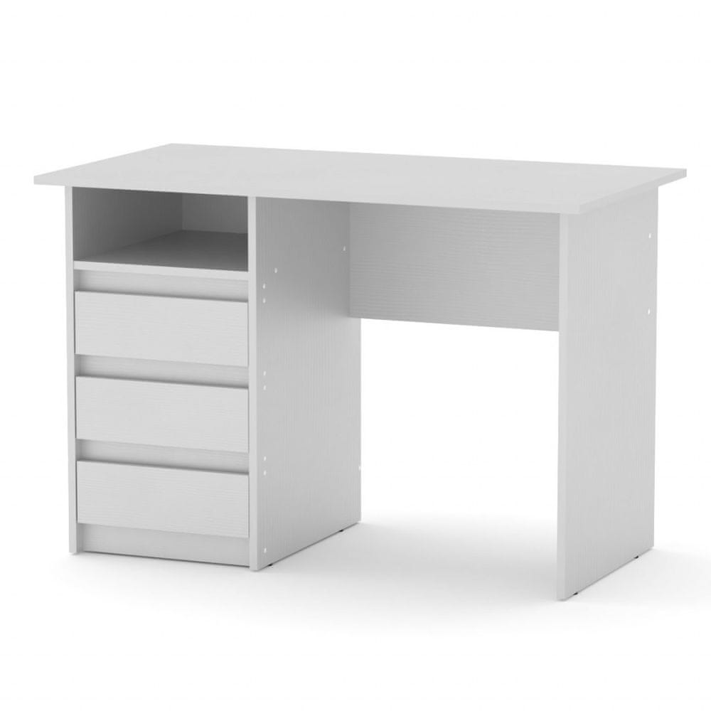 eoshop Písací stôl DEKAN ABS (Farba dreva: biela)
