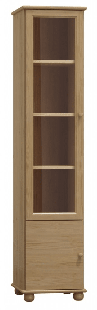 eoshop Vitrína 107 Klasik masív borovica (Farba dreva: farba sivá)