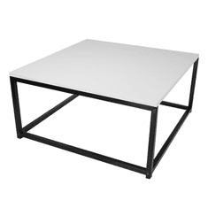 KONDELA Set dvoch konferenčných stolíkov, matná biela / čierna, KASTLER NEW TYP 1