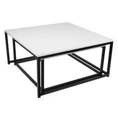 KONDELA Set dvoch konferenčných stolíkov, matná biela / čierna, KASTLER NEW TYP 1
