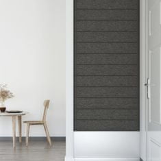 Vidaxl Nástenné panely 12 ks tmavosivé 90x15 cm látka 1,62 m²