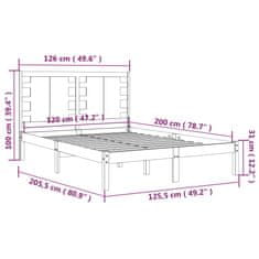 Vidaxl Posteľný rám borovicový masív 120x200 cm