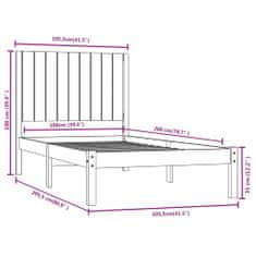 Vidaxl Posteľný rám medovo-hnedý borovicový masív 100x200 cm
